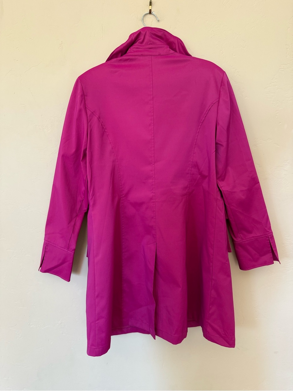 Hot Pink Statement Coat Joseph Ribkoff Ruffle Collar Jacket Size 14 - Picture 9 of 11